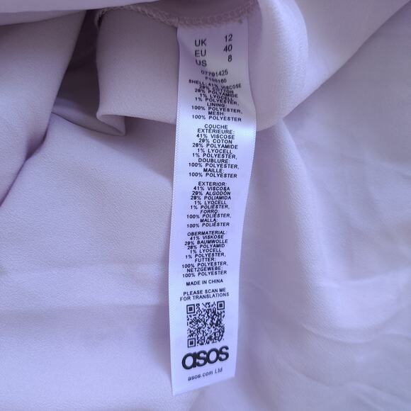 NEW ASOS Pastel Pink Lace Midi Dress Size 8 Ribbon Tie And Open Back Party - Picture 13 of 14